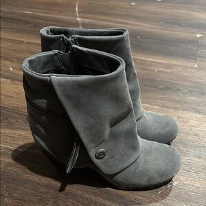 Gray Suede Ankle Boots